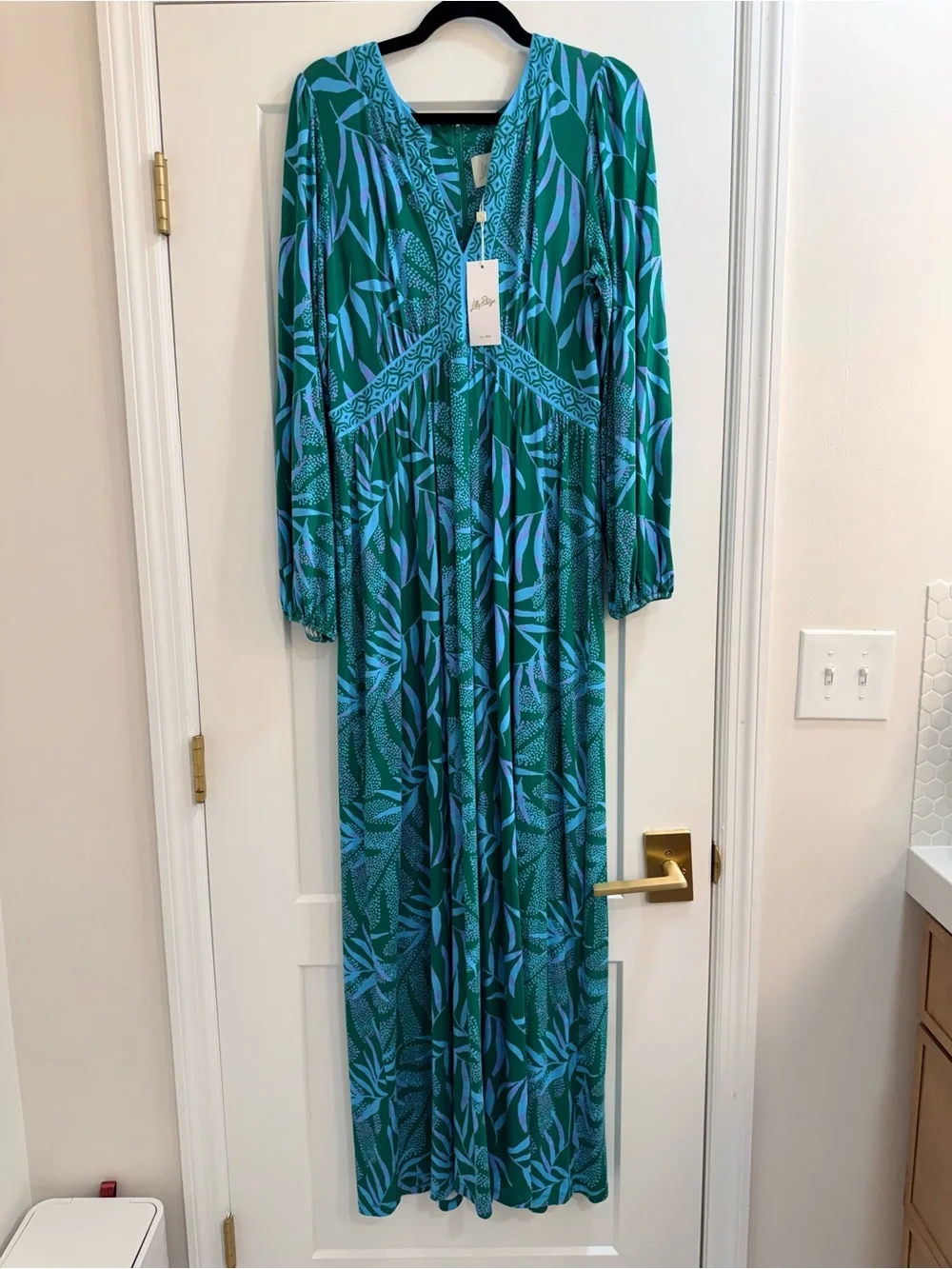 NWT! Lilly Pulitzer WEXLEE Maxi Dress FIDDLE LEAF GREEN ITS A JUNGLE OUT THERE - Picture 6 of 10